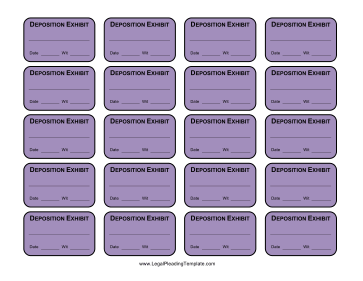 Deposition Exhibit Labels