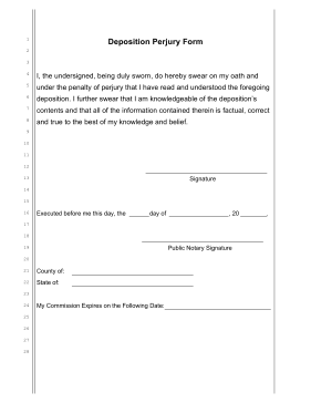 Deposition Perjury Form