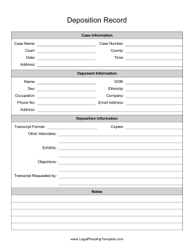 Deposition Record