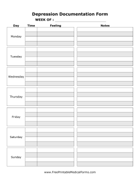 Depression Documentation Form