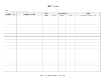 Dermatology Skin Issues Tracker