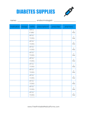 Diabetes Supplies Tracker