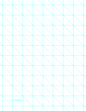 Printable Diagonals Right With 1-Inch Grid