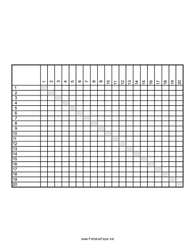 Printable Distance Grid on Portrait Page