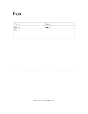 Document at Bottom fax cover sheet