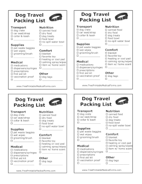 Dog Travel Packing List