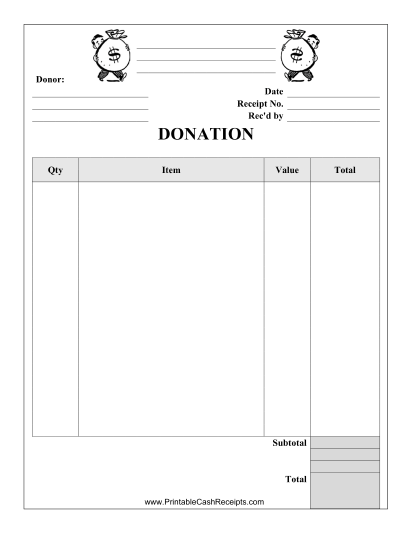 Donation Receipt Template