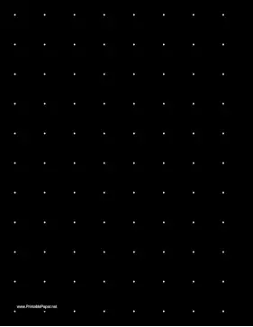 Printable Dot Paper with 1 Dot per Inch and a Black Background