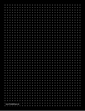 Printable Dot Paper with 4 Dots per Inch and a Black Background