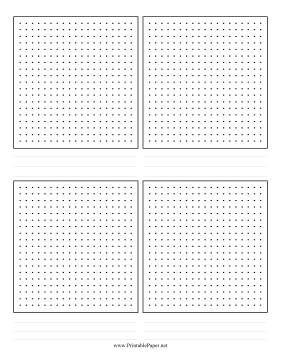 Printable Dot Grid 4-Up