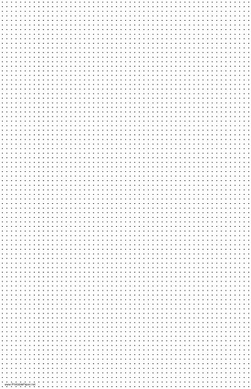 Printable Dot Paper with five dots per inch spacing on ledger-sized paper