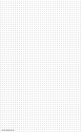 Printable Dot Paper with five dots per inch spacing on legal-sized paper