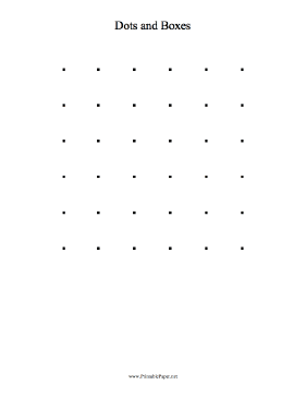 Printable Dots and Boxes Game