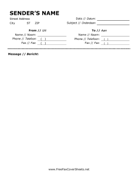 Dutch fax cover sheet