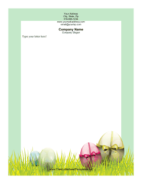 Egg with Ribbons Easter Letterhead