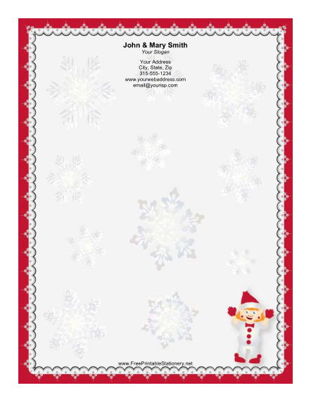 Elf with Santa Hat stationery design