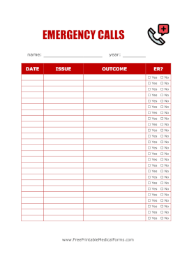 Emergency Phone Calls Log