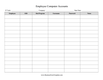 Employee Computer Accounts Tracker