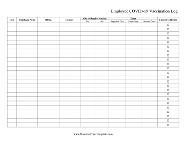 Employee Covid Vaccine Log