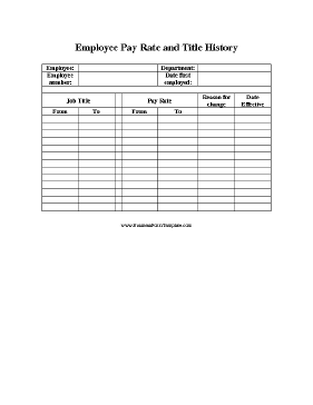 Employee Pay Rate and Title History Change