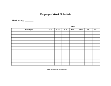 Employee Work Schedule