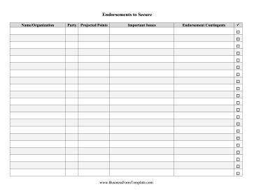 Endorsements Tracker