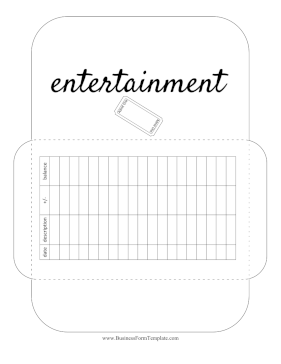 Entertainment Cash Envelope