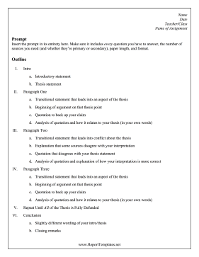 Essay Outline Template