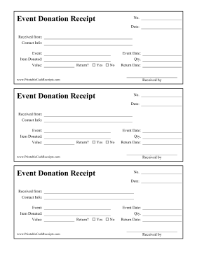 Event Donation Receipt