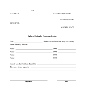 Ex Parte Temporary Custody