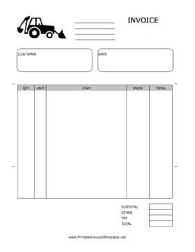 Excavation Invoice Template