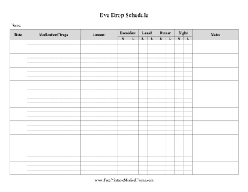 Eye Drop Schedule