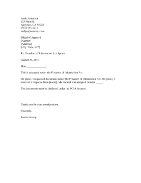 FOIA Request Appeal