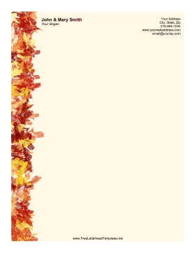 Fall Leaves Letterhead