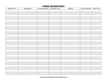 Farm Inventory Record