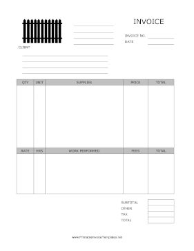 Fence Invoice Template