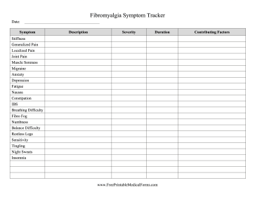 Fibromyalgia Symptom Tracker