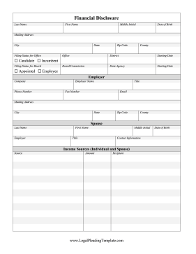 Financial Disclosure Form