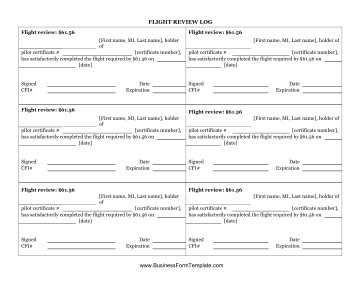 Flight Review Log