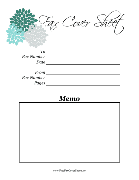 Floral fax cover sheet