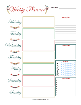 Floral Weekly Planner