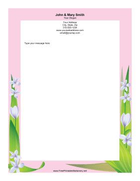 Flower Fronds stationery design