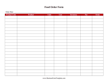 Food Order Form