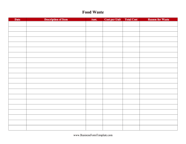 Food Waste Log