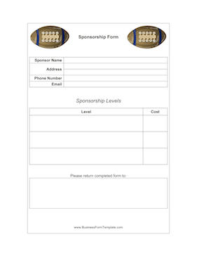 Football Sponsorship Form