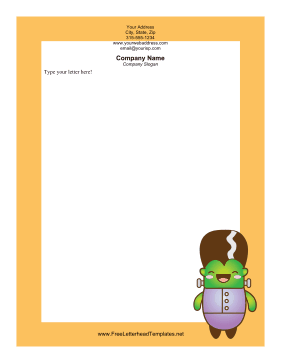 Frankensteins Bride Halloween Letterhead