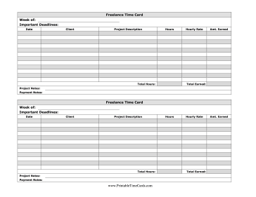 Freelance Time Card