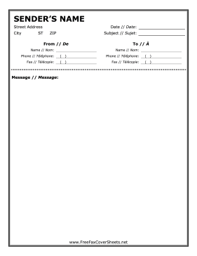 French fax cover sheet