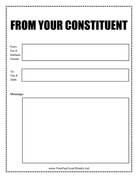 From Constituent fax cover sheet