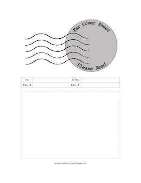 Full Page Postmark fax cover sheet